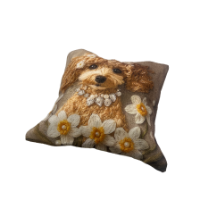 Cute Flower and Puppy  Pillow