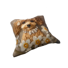 Cute Flower and Puppy  Pillow