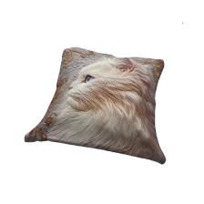 Modern Golden Lion Cat Square Print Throw Pillow