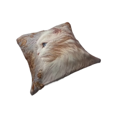 Modern Golden Lion Cat Square Print Throw Pillow